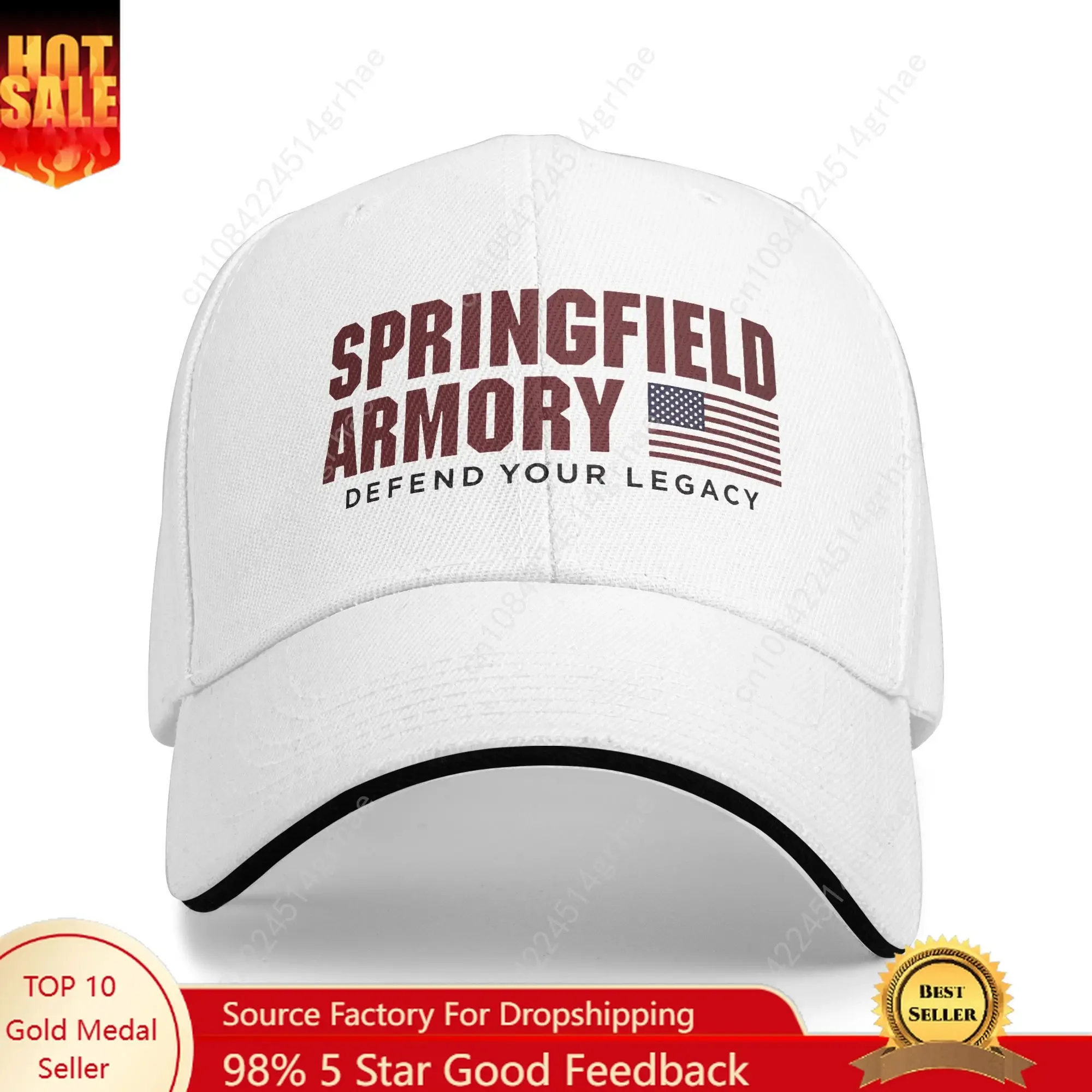 

Springfield Armory Sun Baseball Cap Summer y2k Retro Hip Hop Hats For Couple Women Kpop Rock Baseball Caps