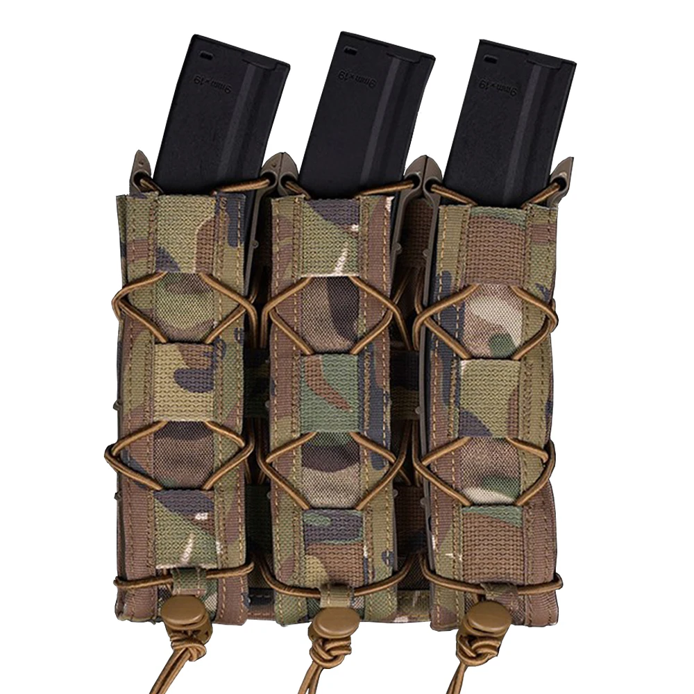 Bolsa táctica Tiger larga Triple Mag 9mm MOLLE extracción rápida