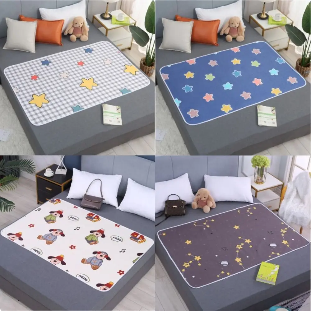 Lençol de cama macio à prova d'água, pano reutilizável, respirável, tapete de urina para bebê, lavável, almofadas para dormir