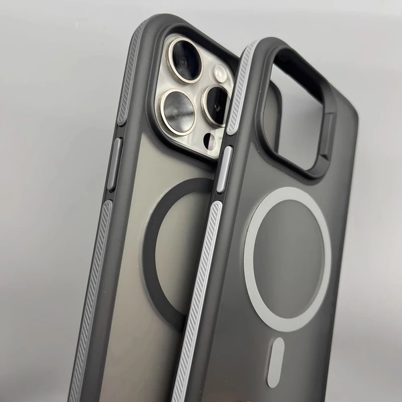 

Luxury Frame Colorful Matte Translucent Magnetic For Magsafe Case For iPhone 16 14 11 12 13 15 Pro Max Wireless Charging Cover