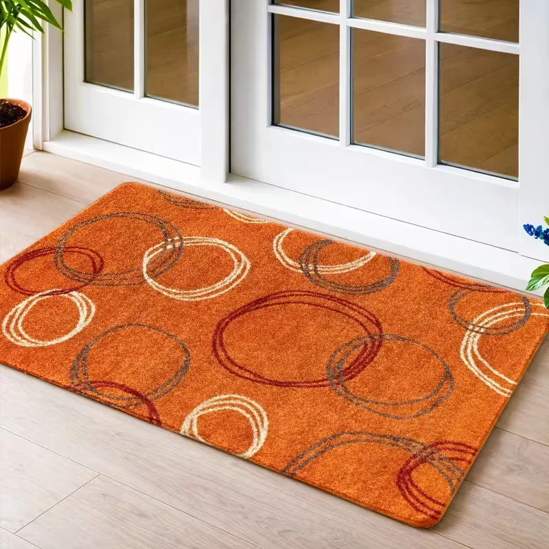 Minimalist Black White Abstract Wave Door Mat Non Slip Indoor Entrance Rug Modern Irregular Curved Stripe Doormat