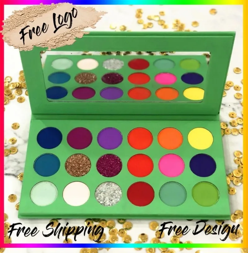 18-colors Glitte Matte Eyeshadow Palette Custom Waterproof Long-lasting Shiny Pigment Eyes Beauty Makep Platte Bulk