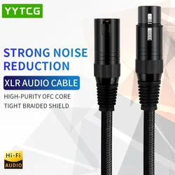 YYTCG-Cable de Audio HIFI 6N OFC xlr, Cable XLR, micrófono de Karaoke, Cañón de sonido, estéreo, chapado en oro, enchufe xlr macho a hembra