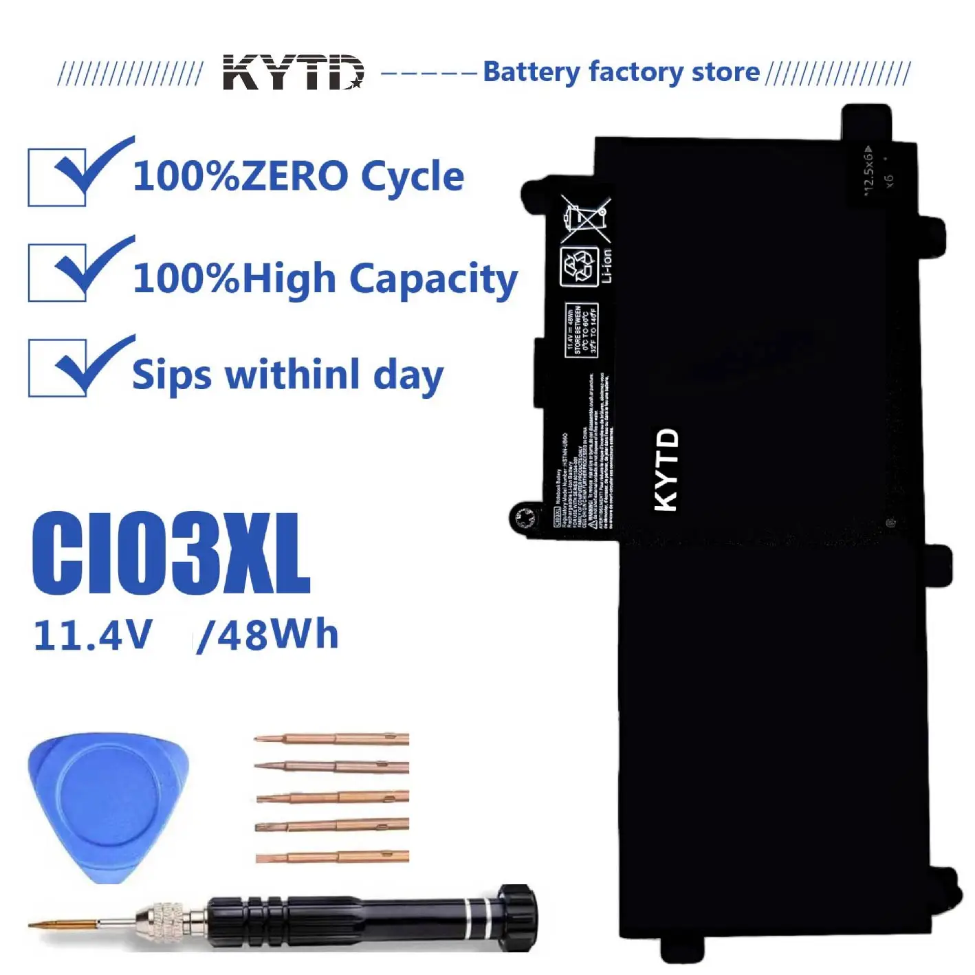 

KYTD CI03XL battery 11.4V 48Wh compatiable with for laptop battery