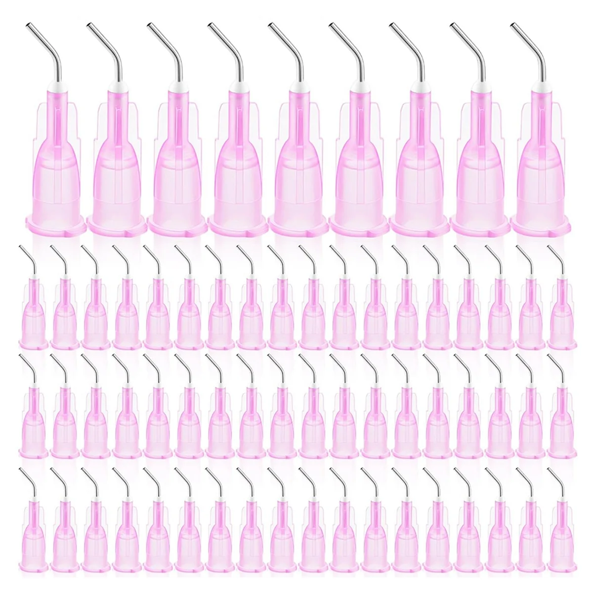 A97G 300 قطعة نصائح الاستغناء المنحنية طرف حاد الاستغناء عن الإبر الأسنان قبل عازمة تدفق الاستغناء إبرة نصائح الوردي