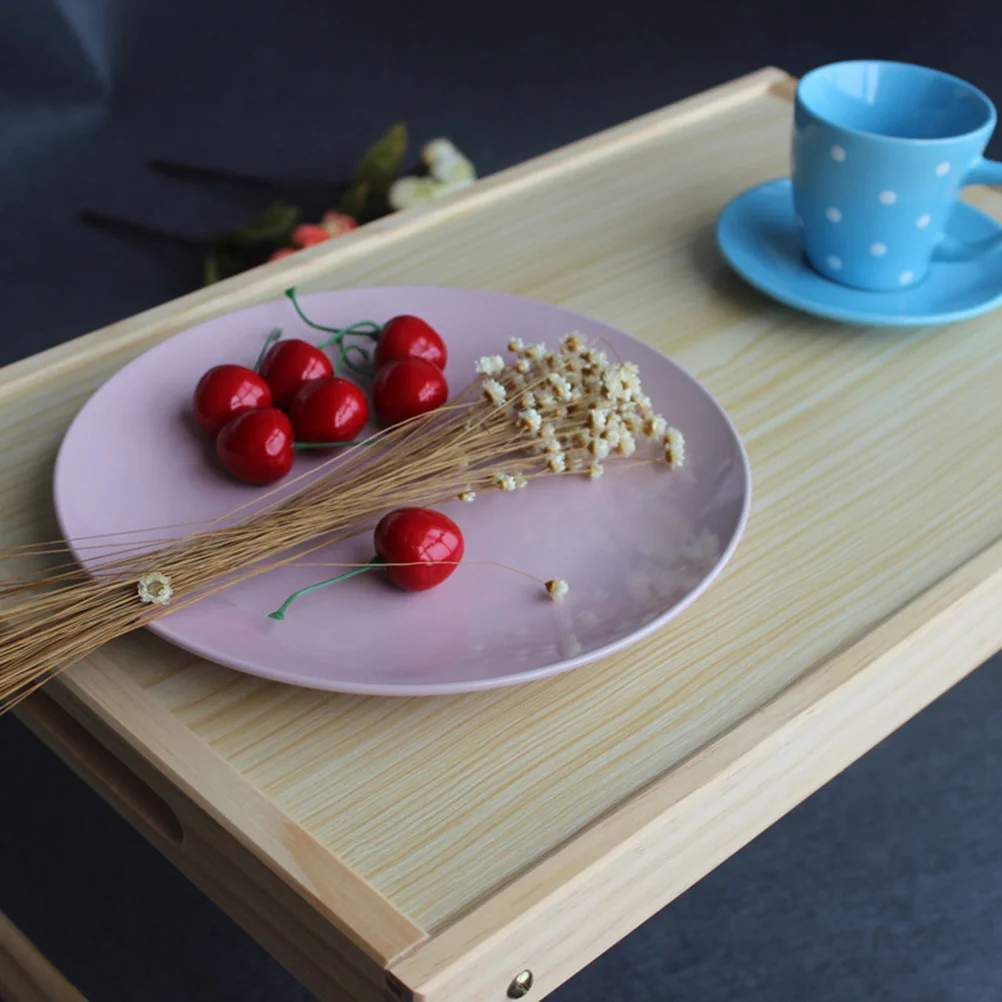 

1Pcs Foldable Solid Wood Bed Laptop Desk Portable Serving Table Wood Tea Tray for Breakfast Picnic Study Foldable Bed Desk