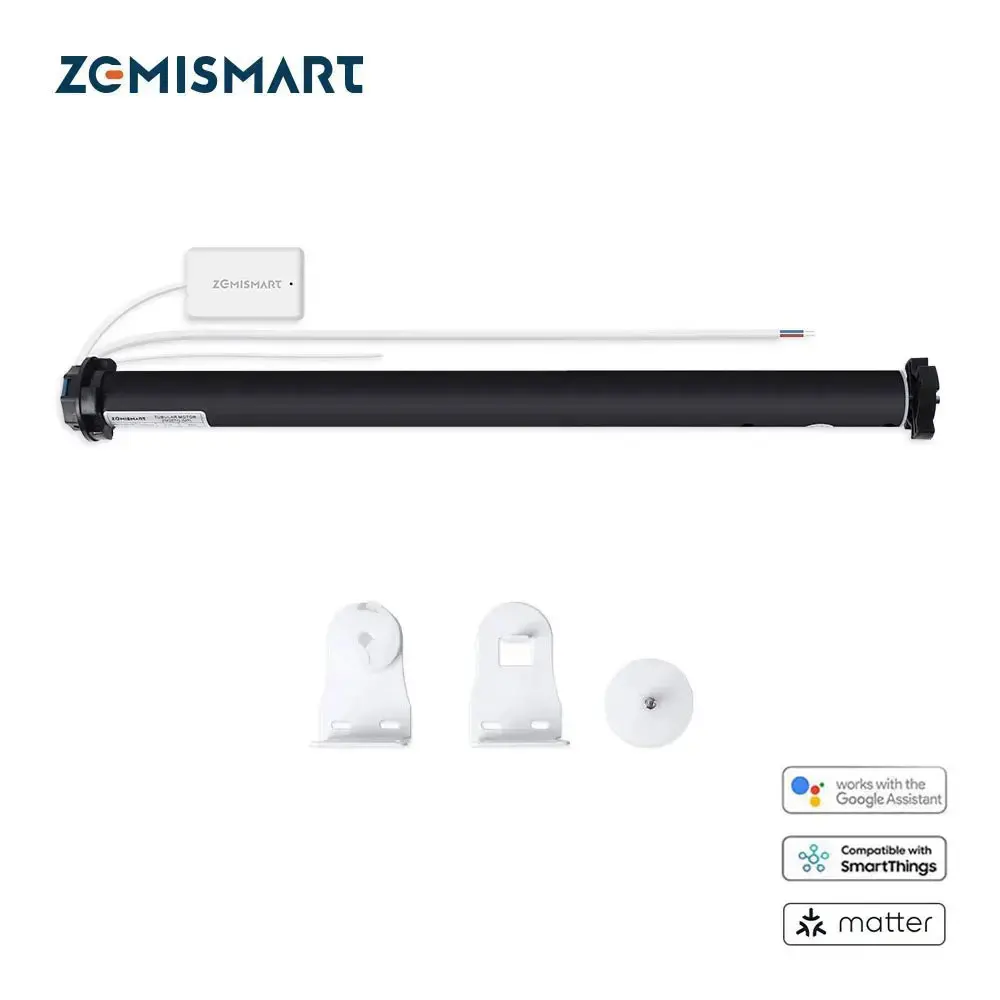 Zemismart WiFi Matter-certified Roller Shade Blinds Motor for 37 38mm Google Home App Smartthings App Control