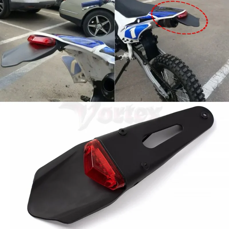 

Motorcycle Rear Fender License Plate Bracket Holder With LED Taillight Brake Lamp Universal Accessories For Enduro Off-Road Bike