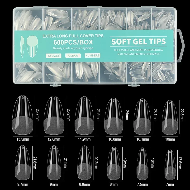 Soft Gel False Nail Tips For Manicure Coffin Almond Artificial Nails_voghion.com