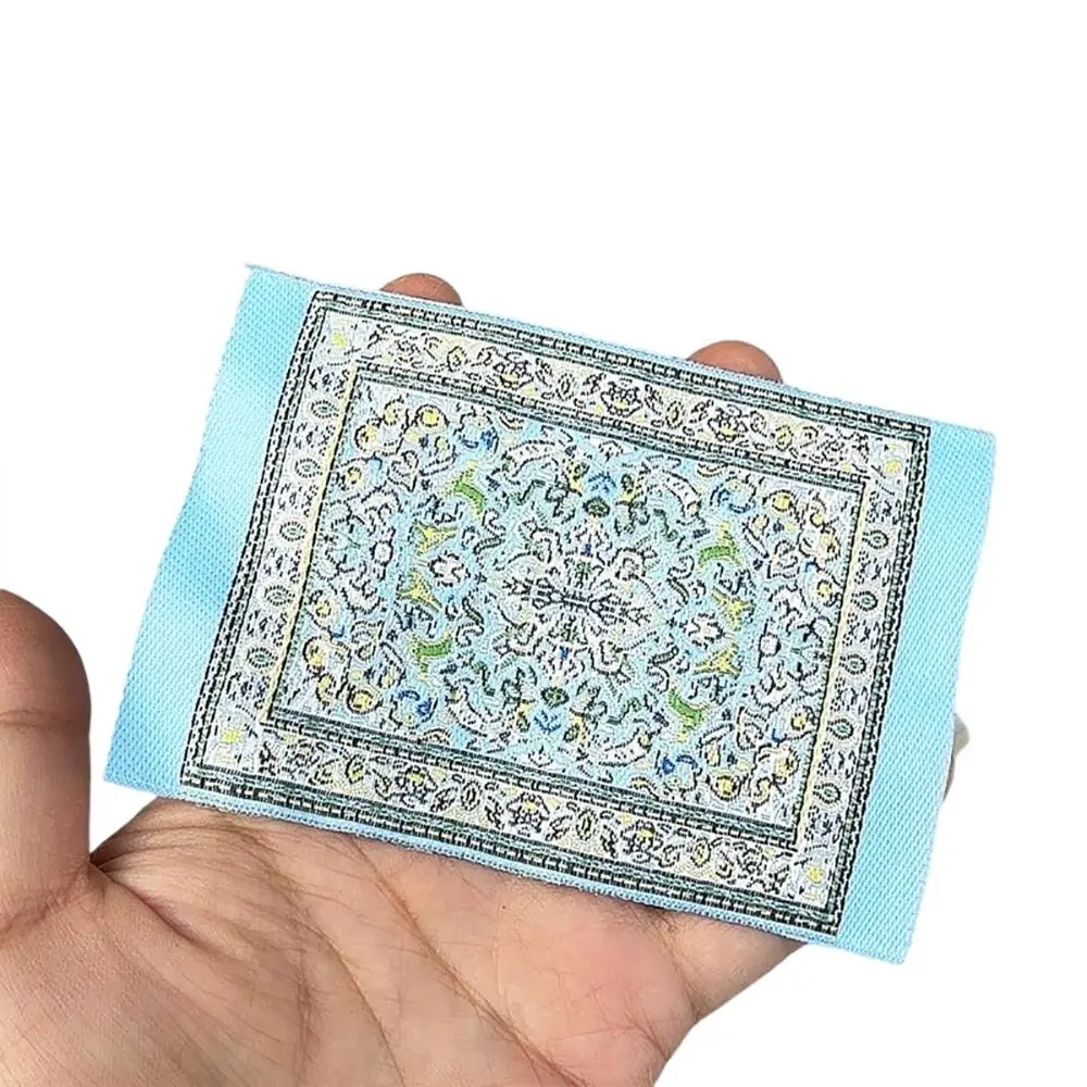1/12 Dollhouse Carpet Multicolor Playing House Miniature Weaving Mat Scene Model Floral Pattern Mini Floor Coverings Dollhouse