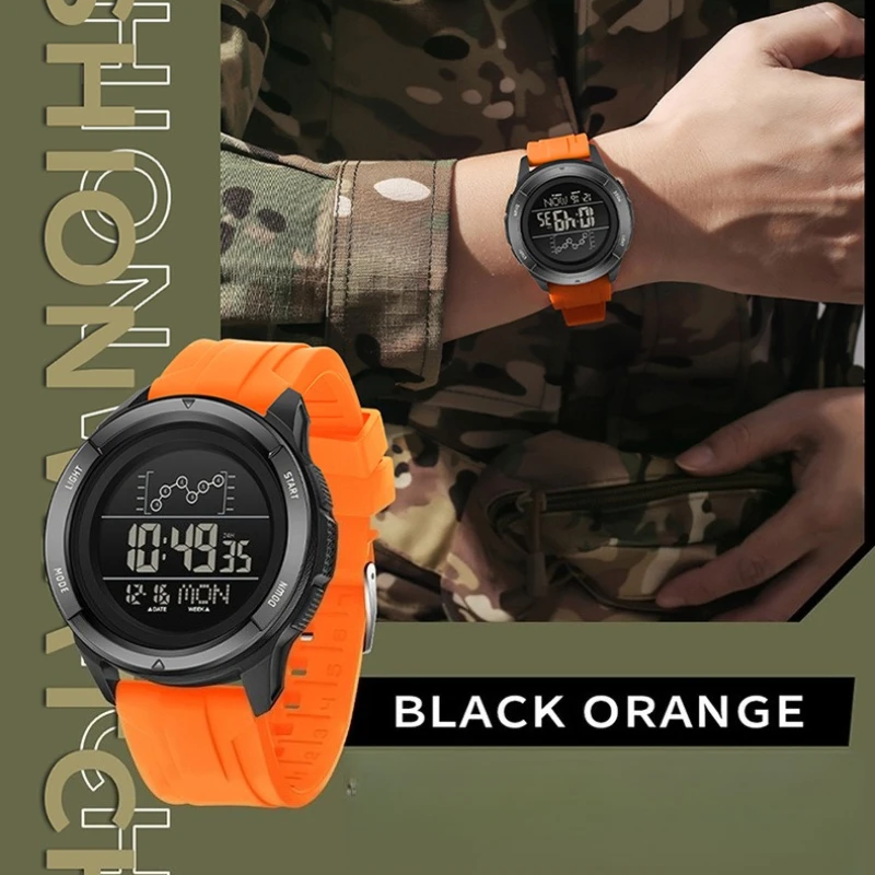 SANDA 2198 Orologio sportivo da uomo Cinturino in nylon Display digitale a LED Sveglia multifunzionale Cronografo Orologi impermeabili da uomo