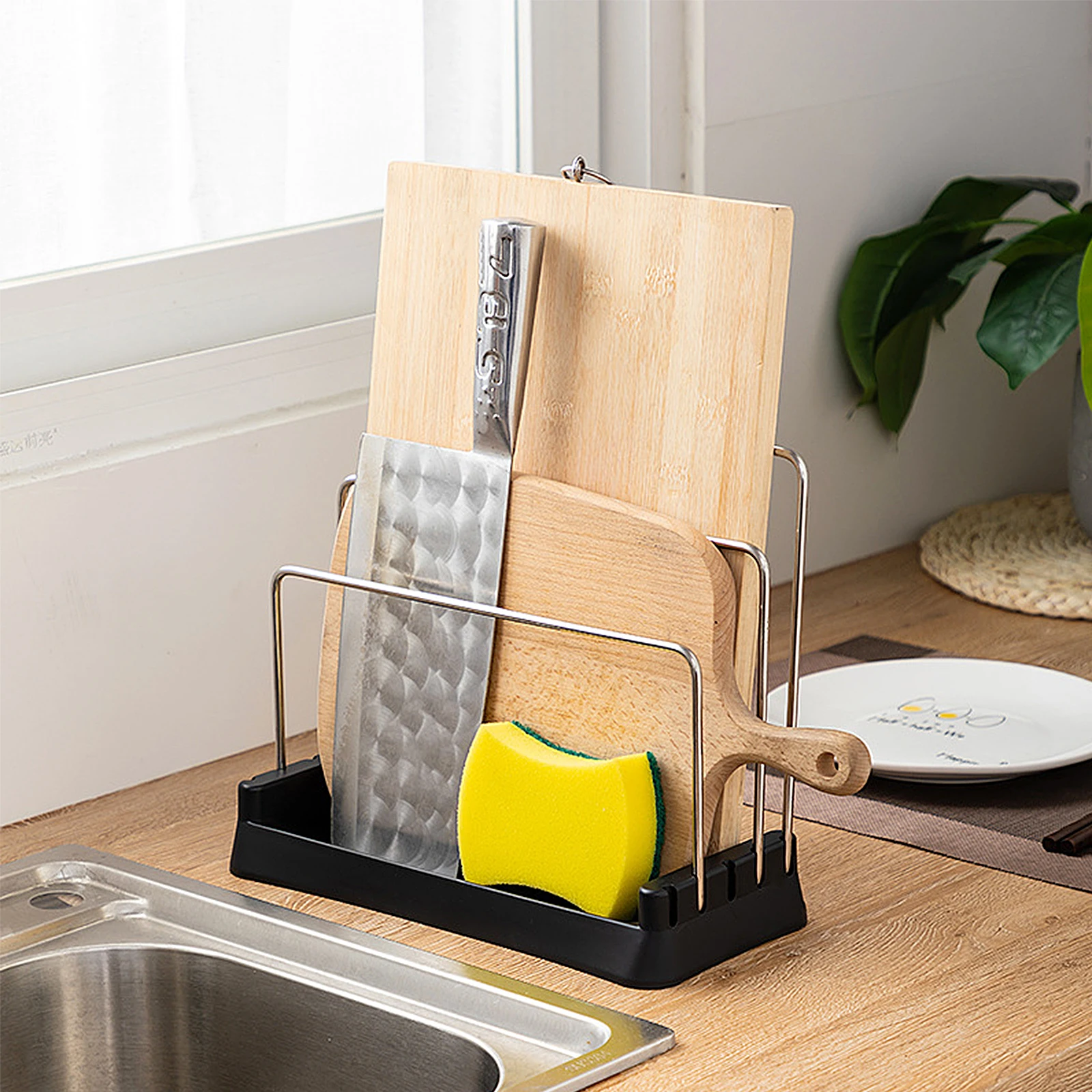 

Sturdy Kitchenware Rack Plastic Metal Material Adjustable Design Modern Style Storage ganizer For Kitchen Counter Top Cabinet