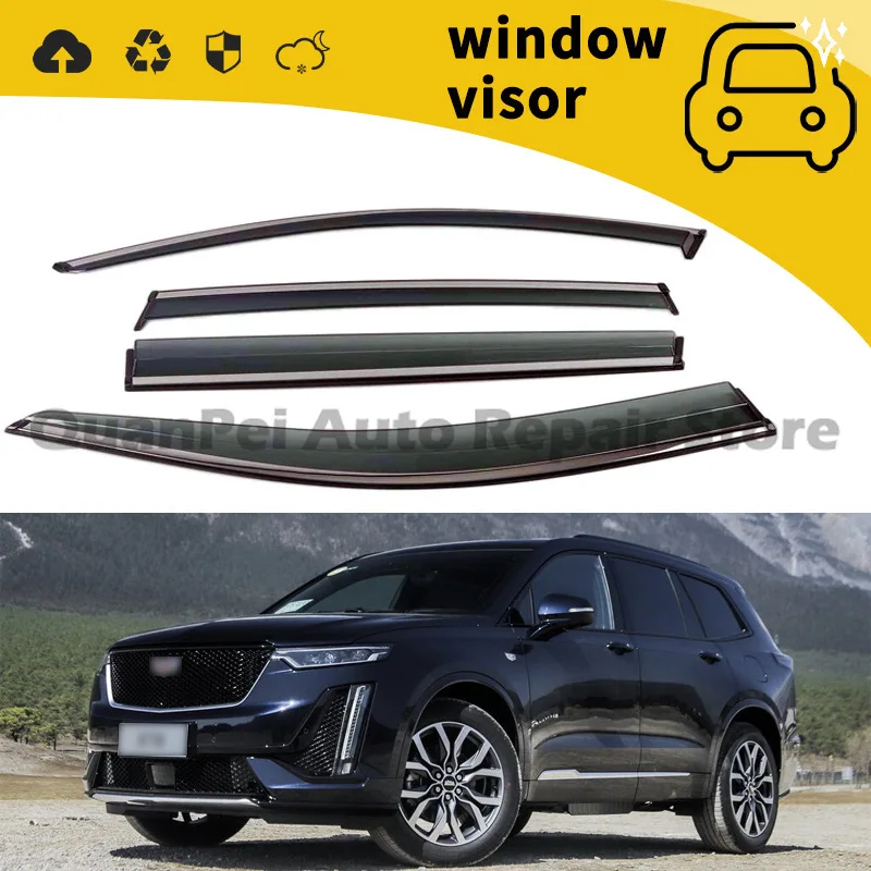 For Cadillac XTS 2014 Durable Door Window Deflectors, Waterproof Rain Guards, Luxury Decoration Parts