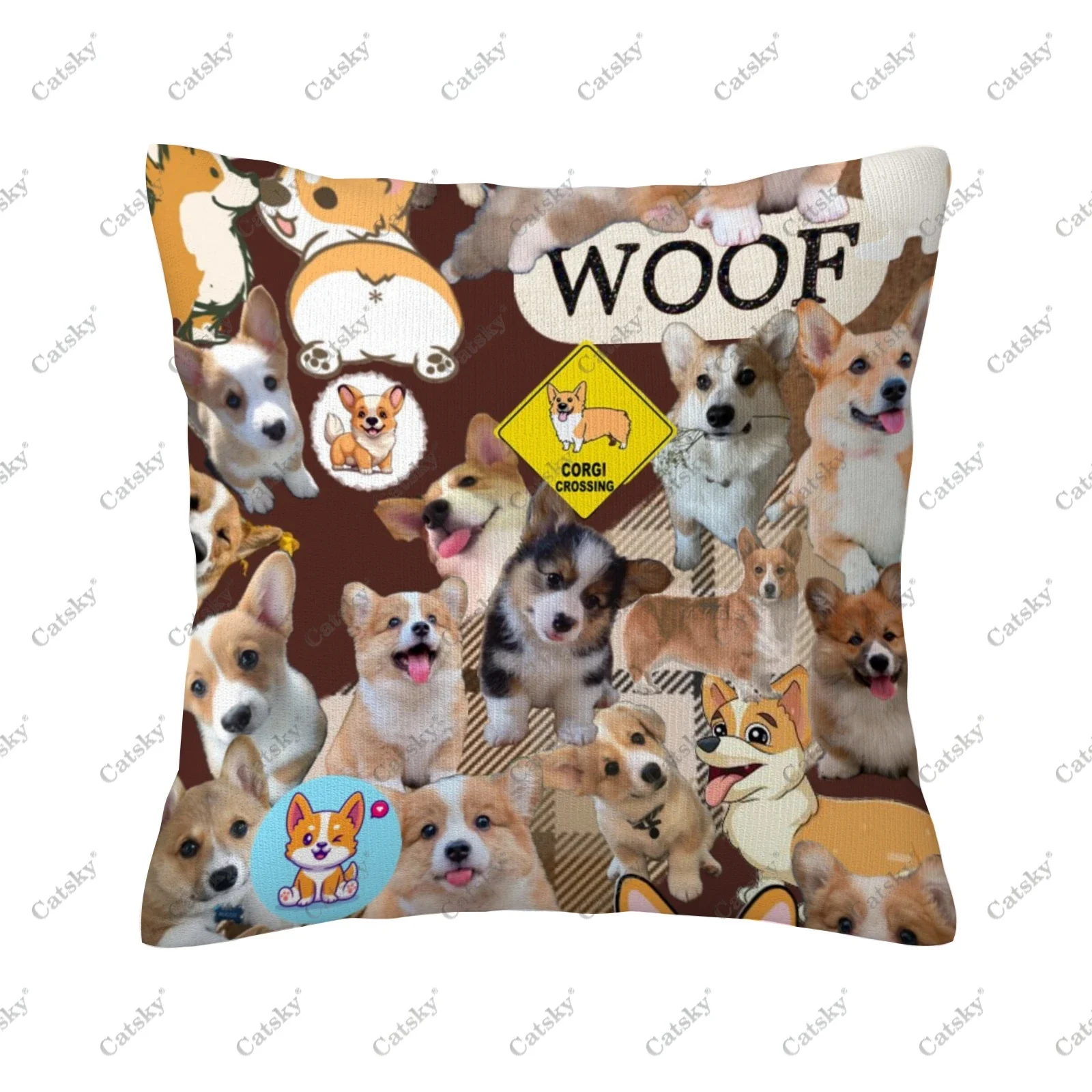 Animals cute funny cats and dogs Pillow cover decoration sofa home holiday double-sided short plush cushion covers back pillows