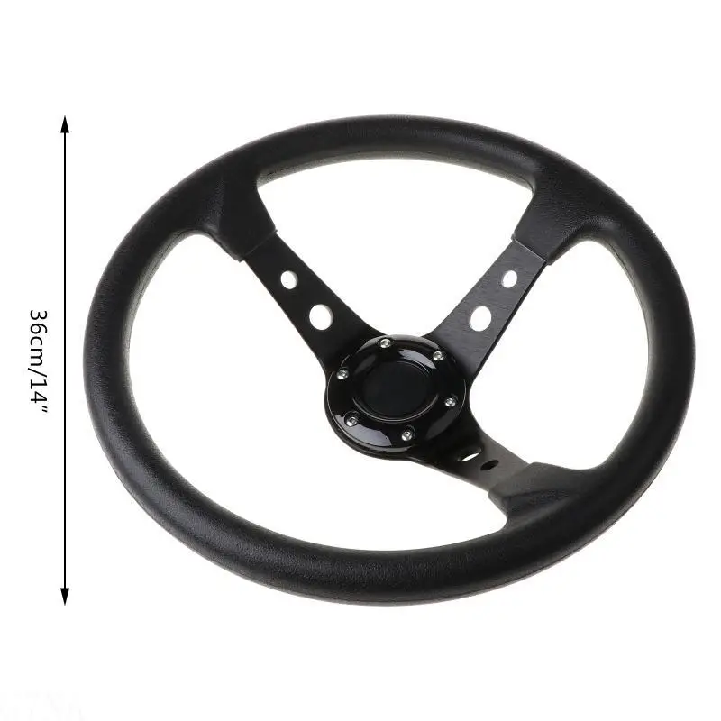 G7NA Auto Zubehör Sport Lenkrad Universal 14 zoll PVC Leder Lenkrad Auto Racing Lenkräder – Detail 6