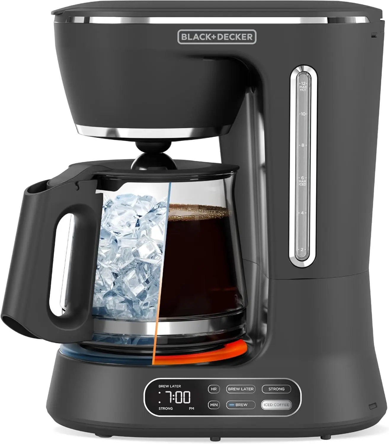 Digital Coffee Maker with Iced or Hot Brew, Programmable Timer, Quick Touch & Keep Warm Feature
