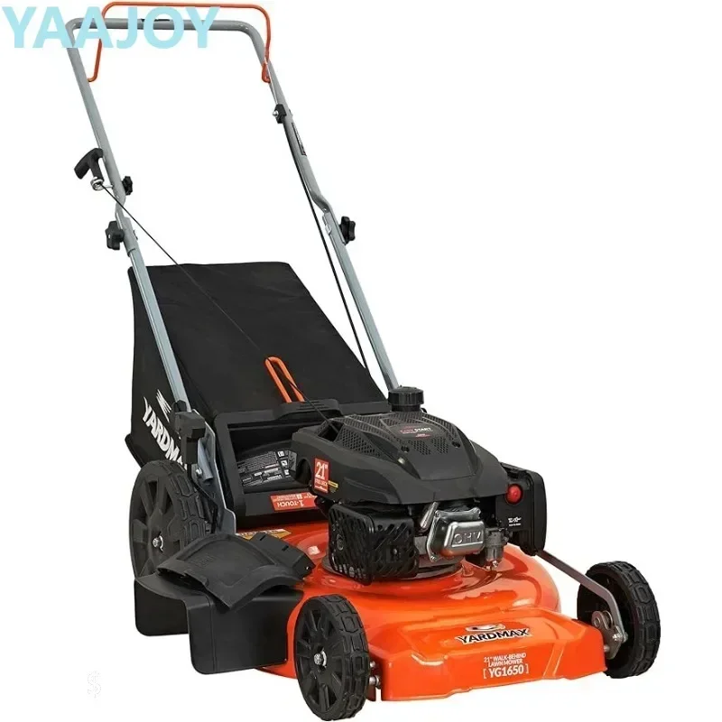 

YARDMAX 21 in. 170cc 3-in-1 Gas Walk Behind Push Lawn Mower with High Rear Wheels