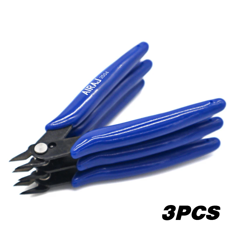 AIRAJ 3 PCS 170 Wire Cutter DIY Trimmer Diagonal Side Cutting Cable Nippers Blue Pliers Hand Nipper Trimmer Hand Tools