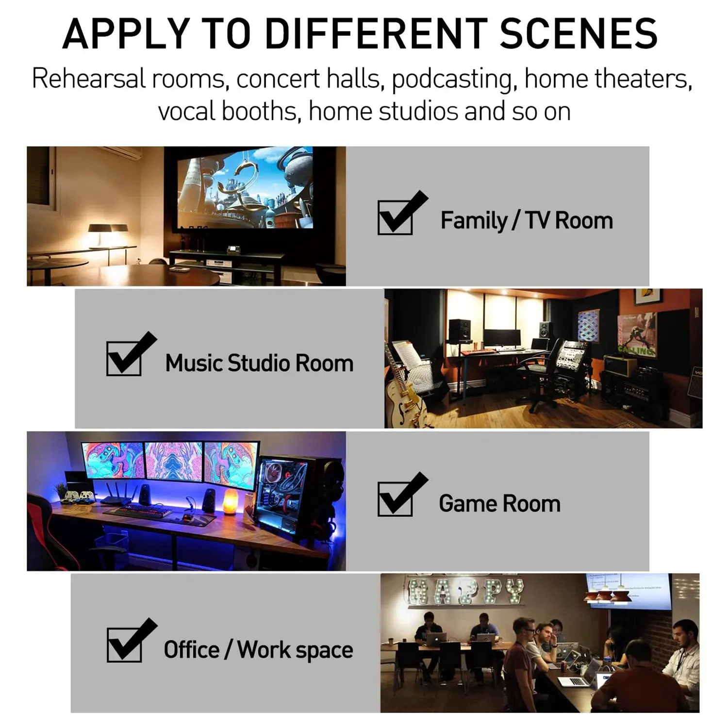 

A29Z-50Pcs Acoustic Soundproof Foam Sound Absorbing Panels Sound Insulation Panels Wedge For Studio Walls Ceiling,1X12x12inch