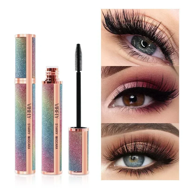 4D Seide Faser Lash Mascara Lange Curling Mascara Make-Up Wimpern Schwarz Wasserdichte Faser Mascara Wimpern Make-Up Flauschigen Volumen