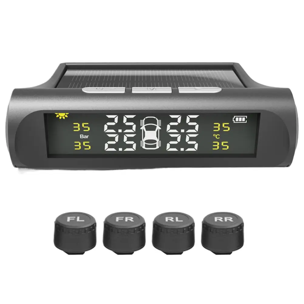 Car Digital Solar Clock With LCD Time Date In-Car Temperature Display for Outdoor Personal Car Part Decoration