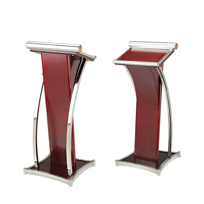 Modern Design Black Stainless Steel Podium Lecture Podium Church & School Podium Pulpit