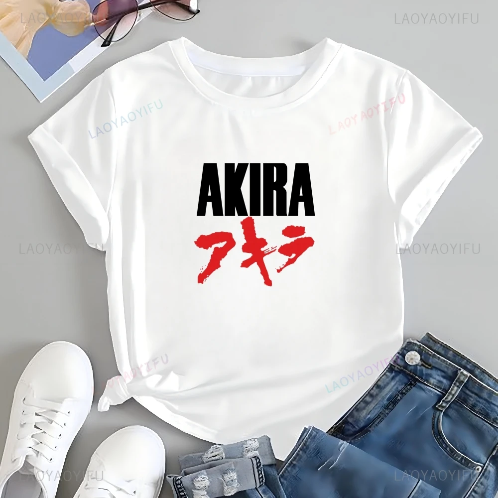 

Новая футболка с аниме-принтом AKIRA, рубашка с короткими рукавами в стиле Харадзюку для мужчин и женщин, футболка большого размера с узором