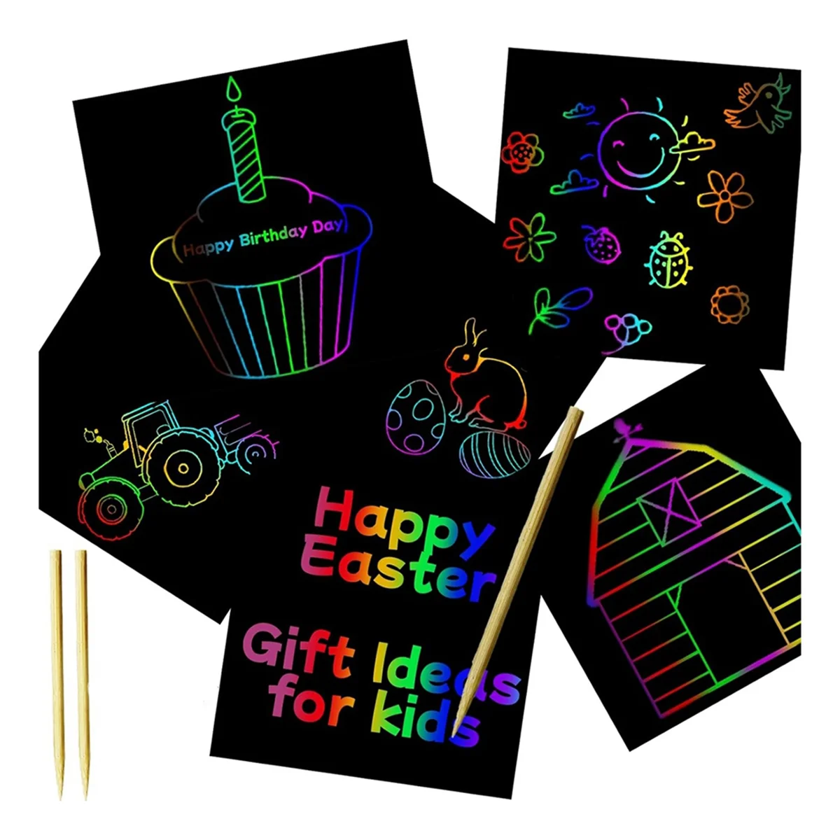 

Cute Scratched Graffiti Paper Gift - Birthday Party Gift for Son, Daughter, Friend, Student, Christmas Stocking Stuffer