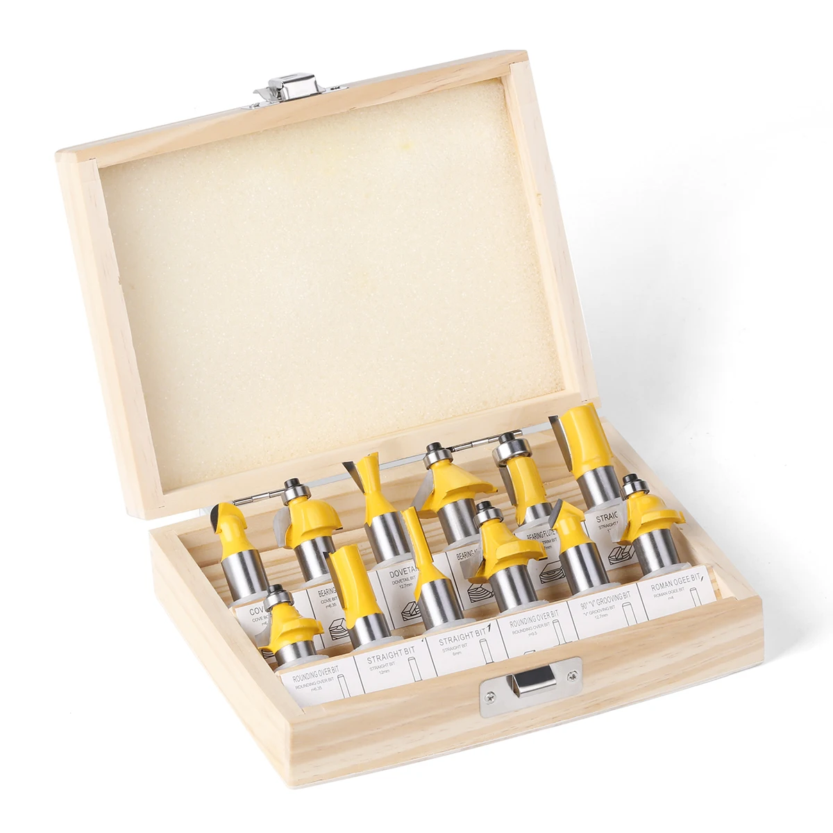 Shank Router Bit Conjunto para Carpintaria Fresas Ferramentas de Corte Reto Canto Beading Bits in 4in in 2in mm mm 12 Pcs