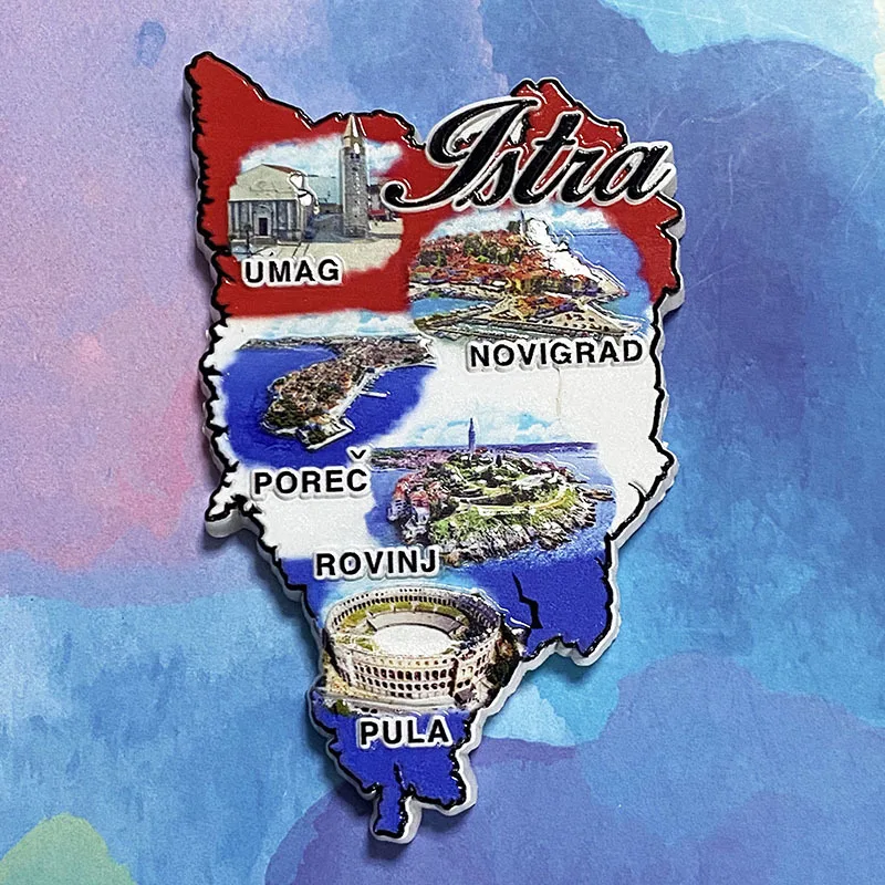

3D Croatia Istra Fridge Magnets - Featuring Umag, Novigrad, Porec, Rovinj, & Pula - Cute Decorative Refrigerator Magnets