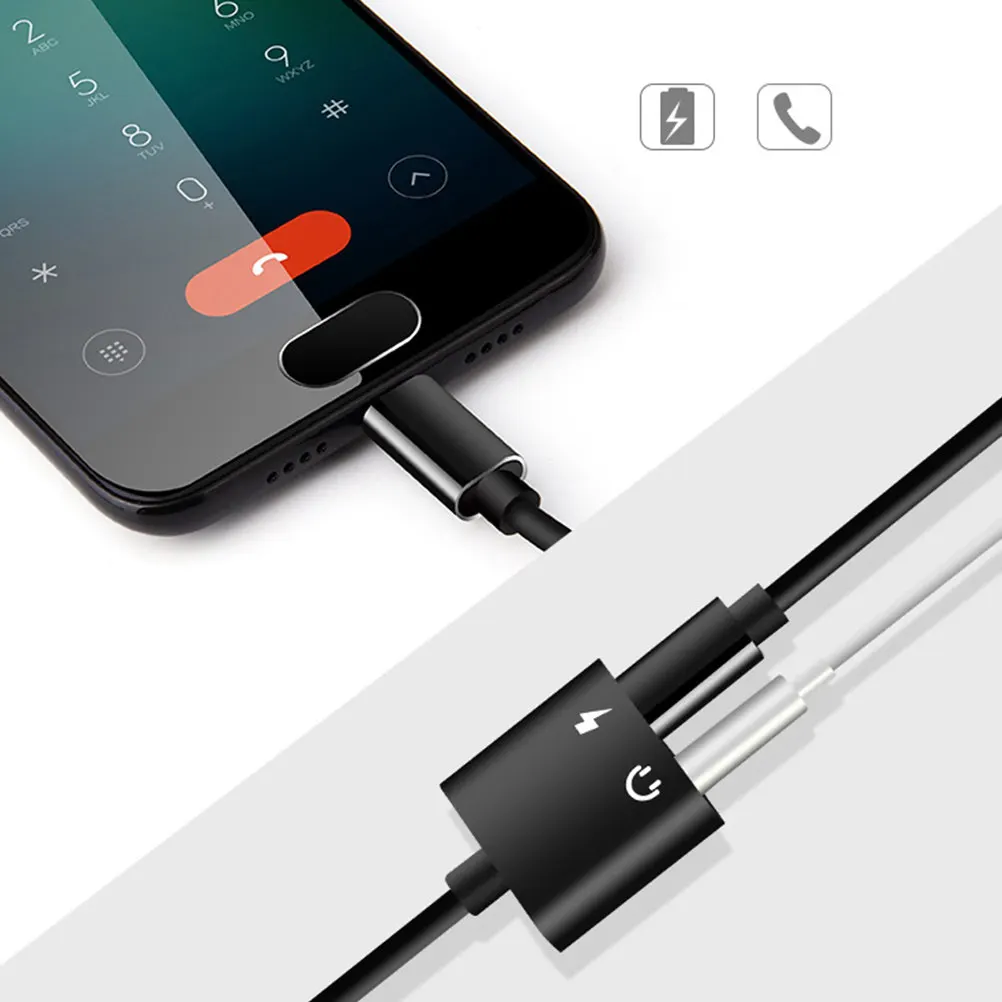 2Pcs Type-C to 3.5mm Headphone Adapter Audio Adapter Aluminum Alloy Support Simultaneous Charging and Music Playback
