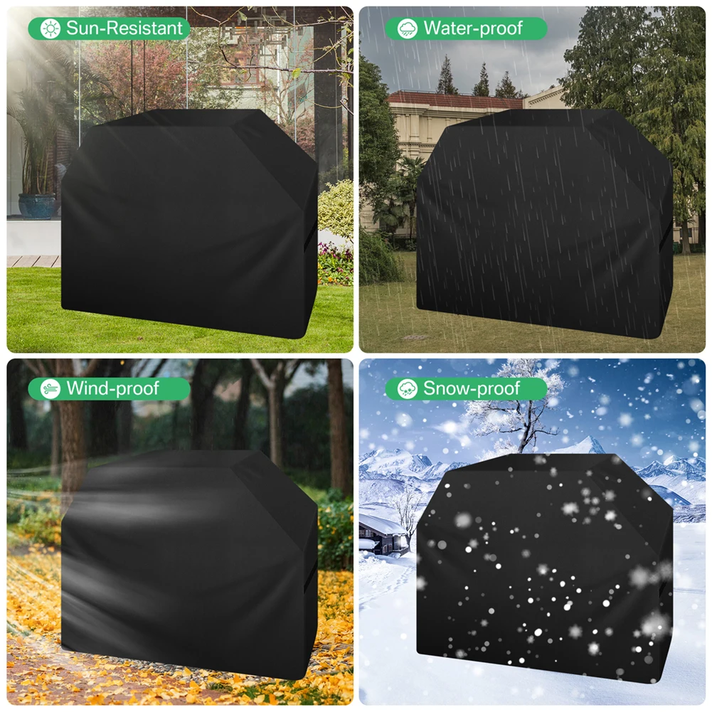 1pcs BBQ Cover Outdoor Dustproof Waterproof Heavy Duty Garden Grill Cover Rain Protective Anti-UV Fade Resistant