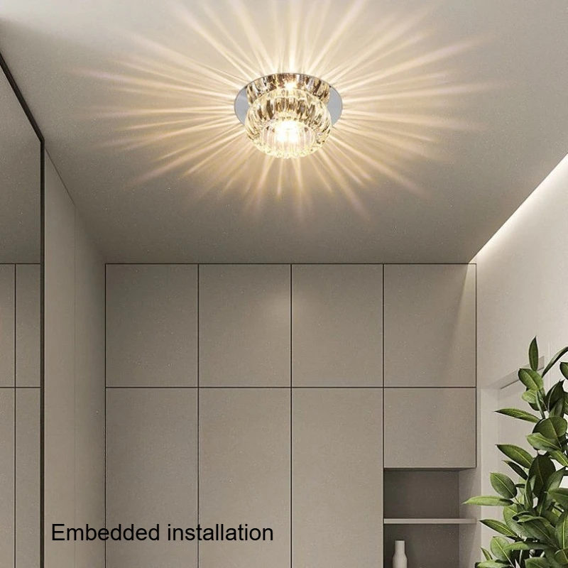 Modern LED Ceiling Lights embedded ceiling lamps glass crystal Living Room Surface Mounted Downlights aisle decor home lighting