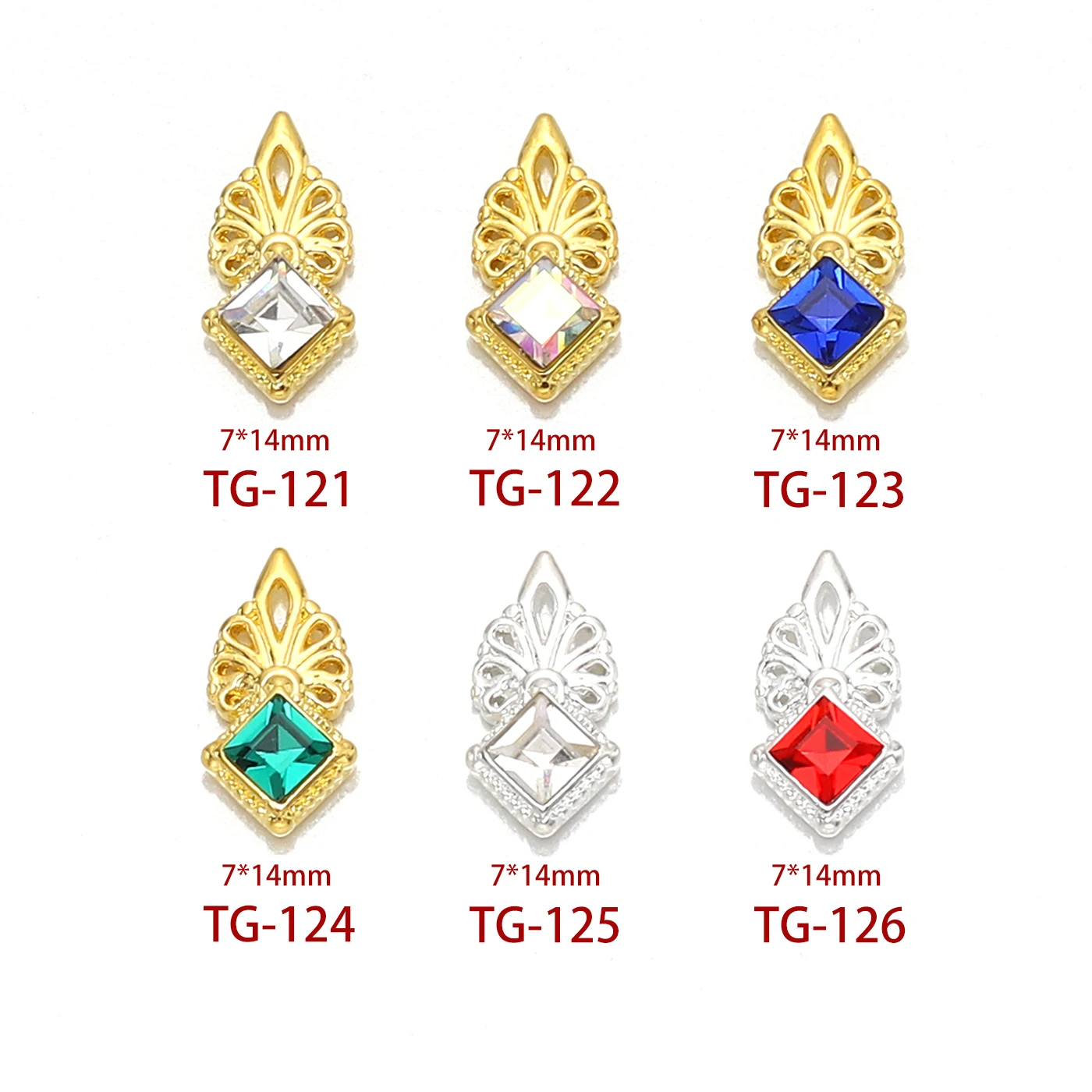 10 strass de metal 3D decoração de arte de unha DIY acessórios de charme de arte de unha por pacote