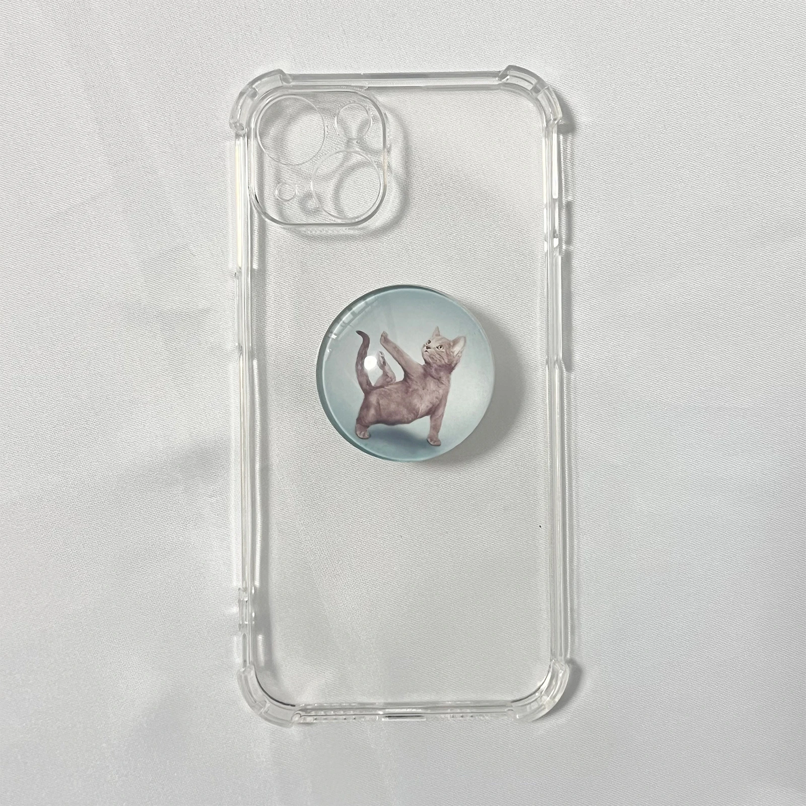 3D хрустальный шар, милый держатель для телефона с изображением йоги и кота, чехол-подставка для Magsafe, магнитный кронштейн для iPhone 17 16 Pro, Samsung Griptok