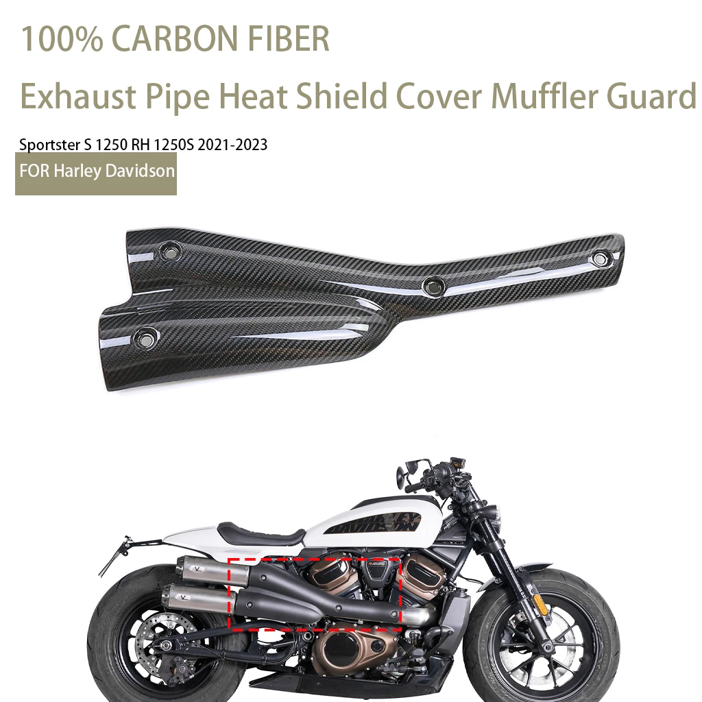 For Harley Sportster S 1250 RH 1250S 2021-2023 Carbon Fiber Exhaust Pipe Heat Shield Cover Muffler Guard Motorcycle Accessories