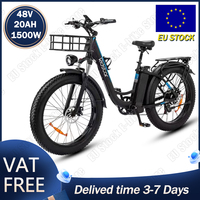 E-bike 1500W Motor 48V20AH Lithium Battery with Basket Portable Electric Bicycle 26*4.0 Inch Fat Tire All-terrain Electric Bike