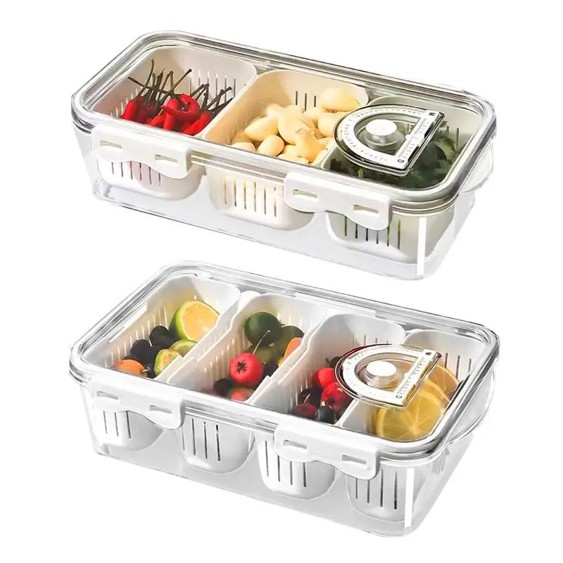 

Food Storage Containers Snackle Box Container Divided Serving Tray With Lid Portable Stackable Compartments kitchen accessories