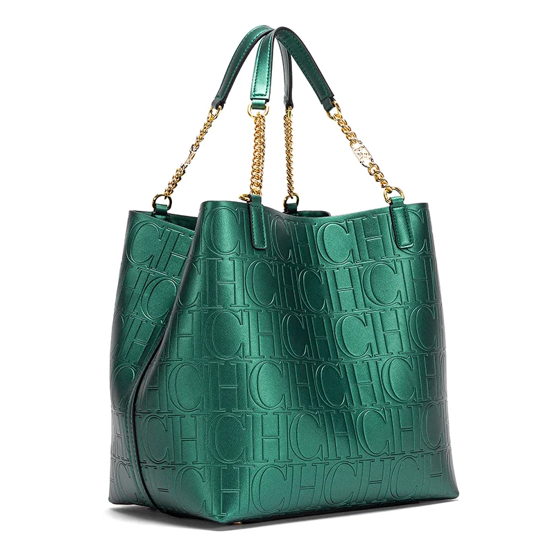 CH Ladies Tote Bag Versatile Superior Sense of Solid Colour Women's Large-capacity Tote Bag Simple Style Daily Fashion Style image 4