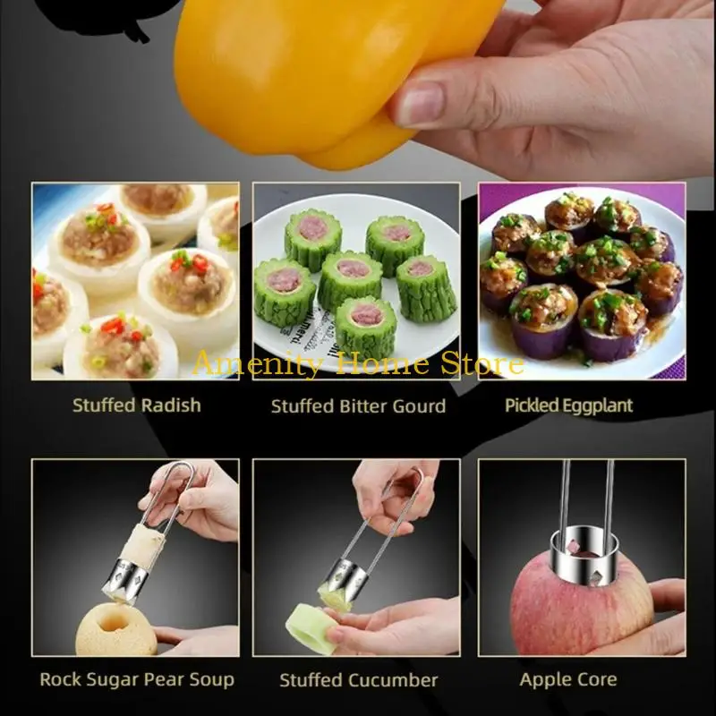 F26C Pointed Fruit Center Tool Rustless Steel for Fruit , Baking, and Kitchen Recipes