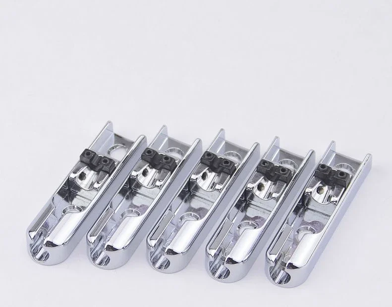 

5-Piece Set Single String Bass Bridge with Lock for 5-String Electric Bass Chrome Finish Korean Made