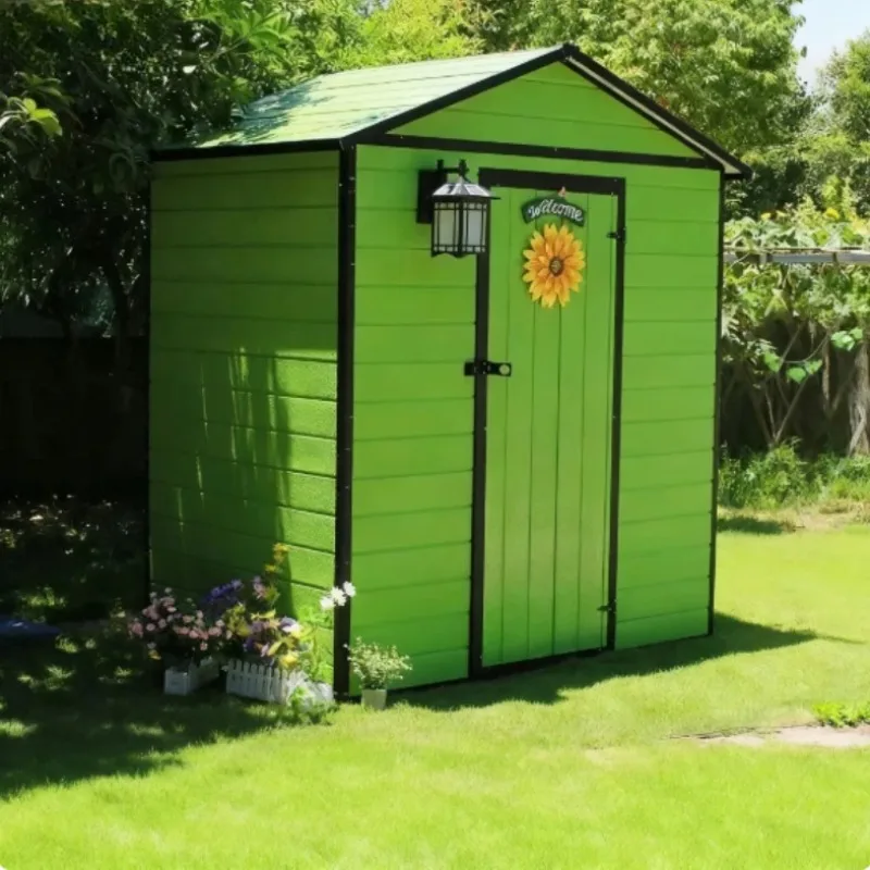 

Садовый сарай для хранения, легкосборный, в стиле ротанговой мебели, водонепроницаемый, солнцезащитный, для инструментов, для патио, хозяйственная комната