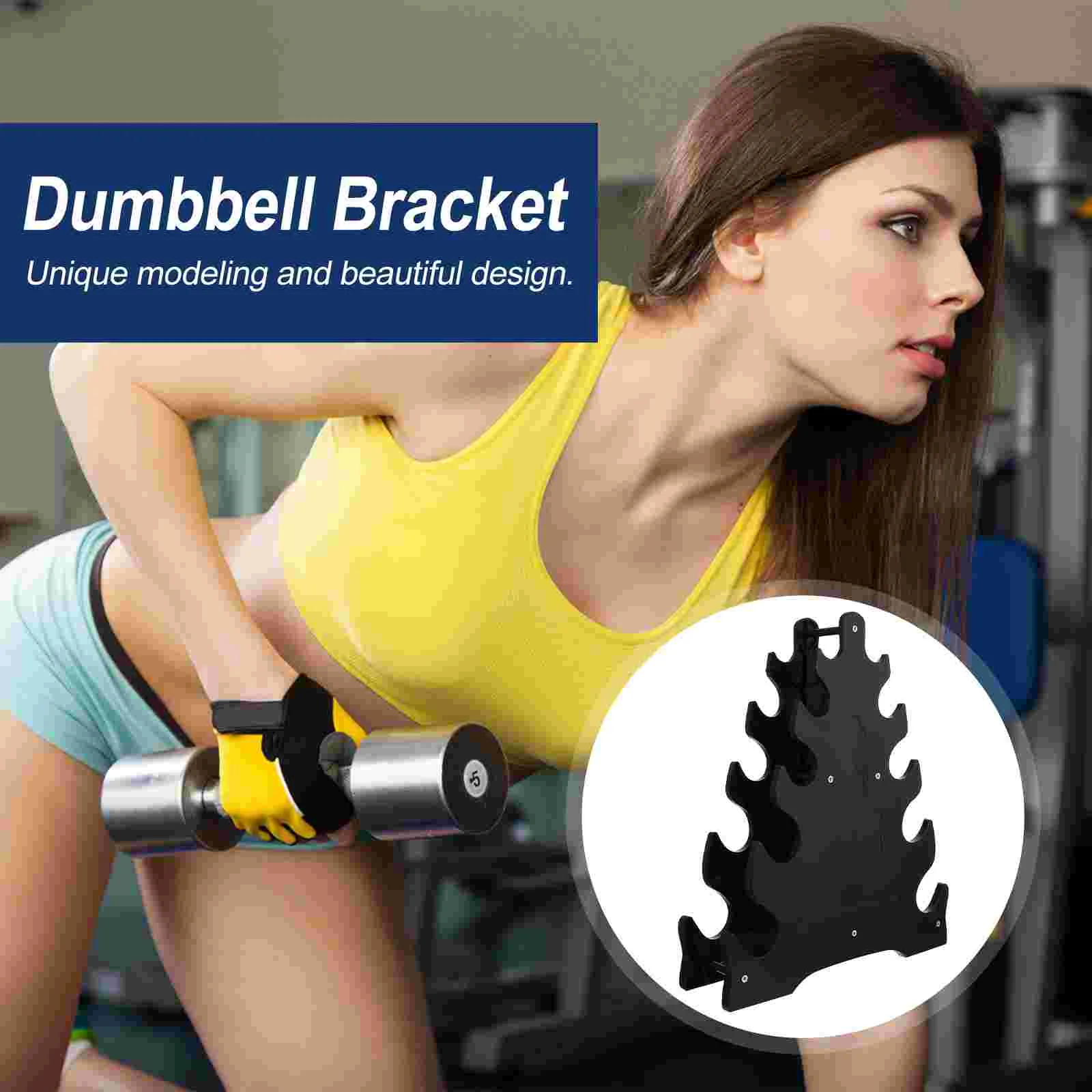 Dumbbell Rack with Weights Storage Shelves Fitness Fixing Racks Black Basketball Accessories