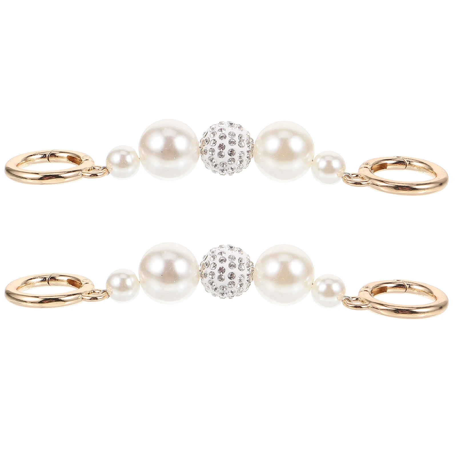 

2Pcs Pearl Bag Chain Accessories Stylish Durable Plastic Alloy Replacement Strap for Handbags Clutches Crossbody Bags