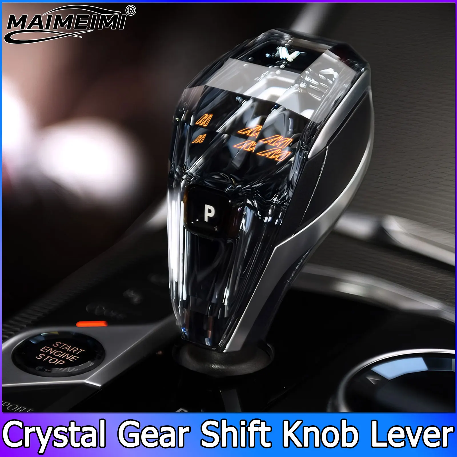 

4 Piece Set Automatic Crystal Gear Handle Crystal Gear Shift Knob Lever For BMW X3/X5/X6 3/4/7 Series G20 G21 G28 G12 X6 G06 X7