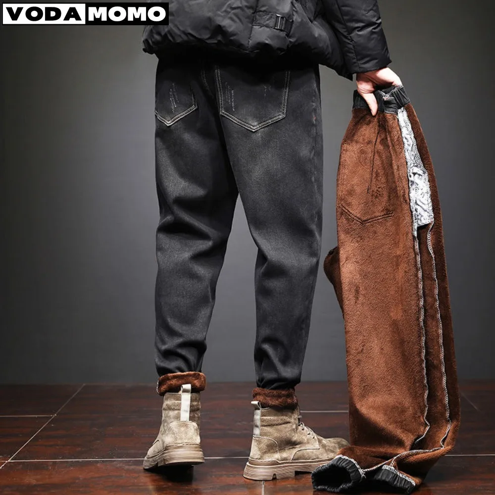 Mens Jeans Harem Pants Fashion Pockets Desinger Loose fit Baggy Moto Jeans Men Stretch Retro Streetwear Relaxed Tapered Jeans