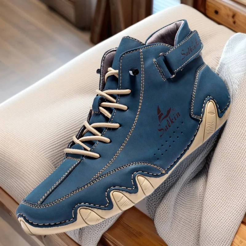 

Brand Men's Leather Ankle Boots Work Boots Outdoor Comfortable Casual Sneakers Handmade Men's Luxury Boots Leather Designer Boot