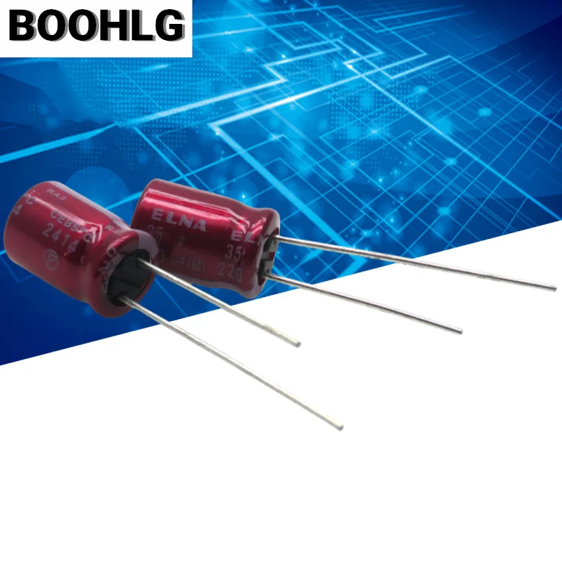 5 قطعة 220 فائق التوهج 35 فولت مكثف الصوت 35 فولت 220 فائق التوهج 8X12 RA3 الأرجواني الأحمر رداء