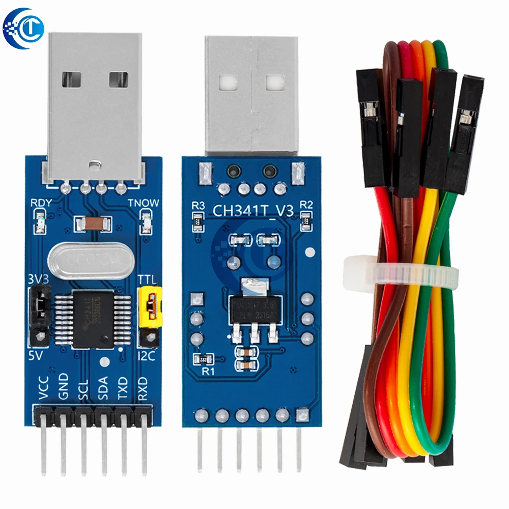 Moduł CH341T 2 w 1 3.3V 5V USB do I2C IIC UART USB do TTL programator portu szeregowego jednoukładowego