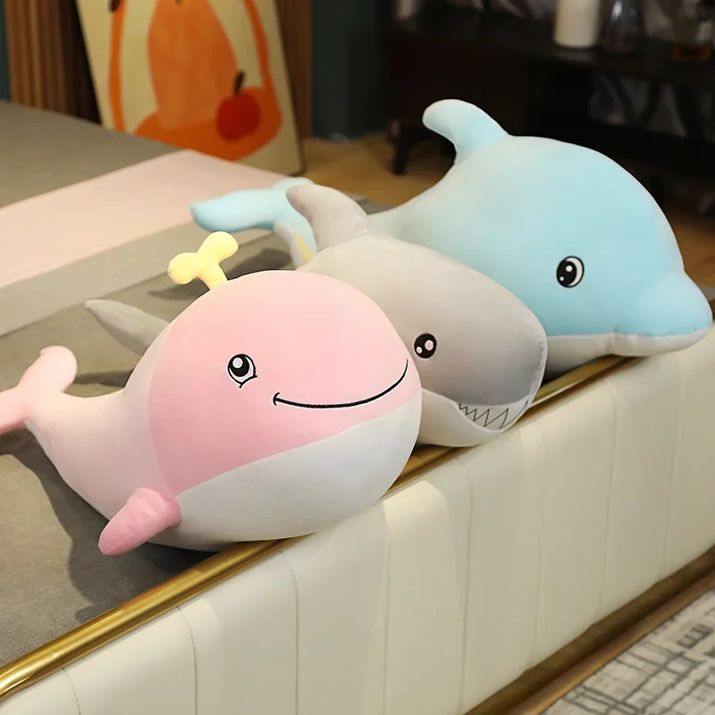 30cm Kawaii Dolphin Whale Shark Plush Toy Stuffed Soft Cute Animal Pillow Dolls Toys for Kids Children Girls Birthday Gifts Deco